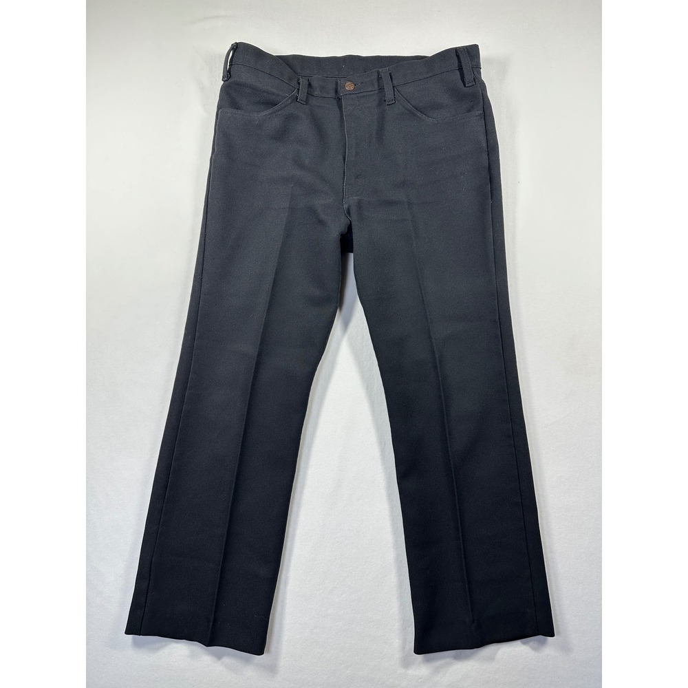 Vtg 1990s Levis 517 Dacron Poly Pants Black 36x32‎ Iconic USA Gold Tab Creased